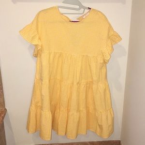 Yellow gingham babydoll dress